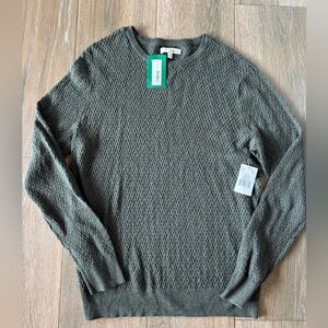 NWT Hawker Rye men's  cotton/linen Rope sweater dk green size Large